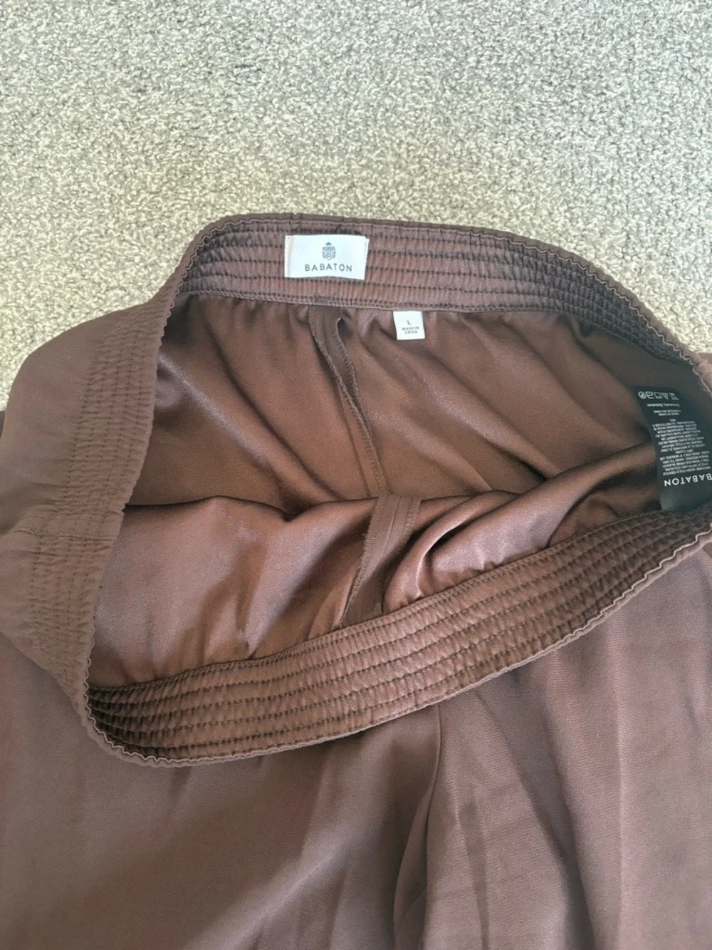 Babaton Parker Palazzo Wide Leg Pants in Chocolate Brown Women’s Size Large - Picture 5 of 12